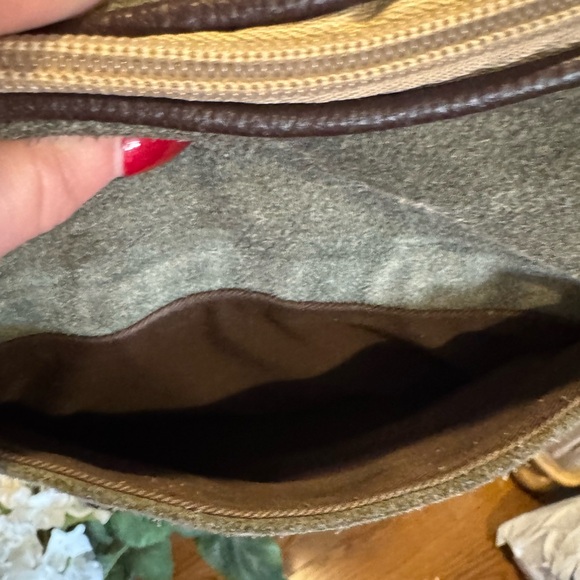 Tignanello  Green Suede and Leather    Shoulder Bag - Picture 6 of 11